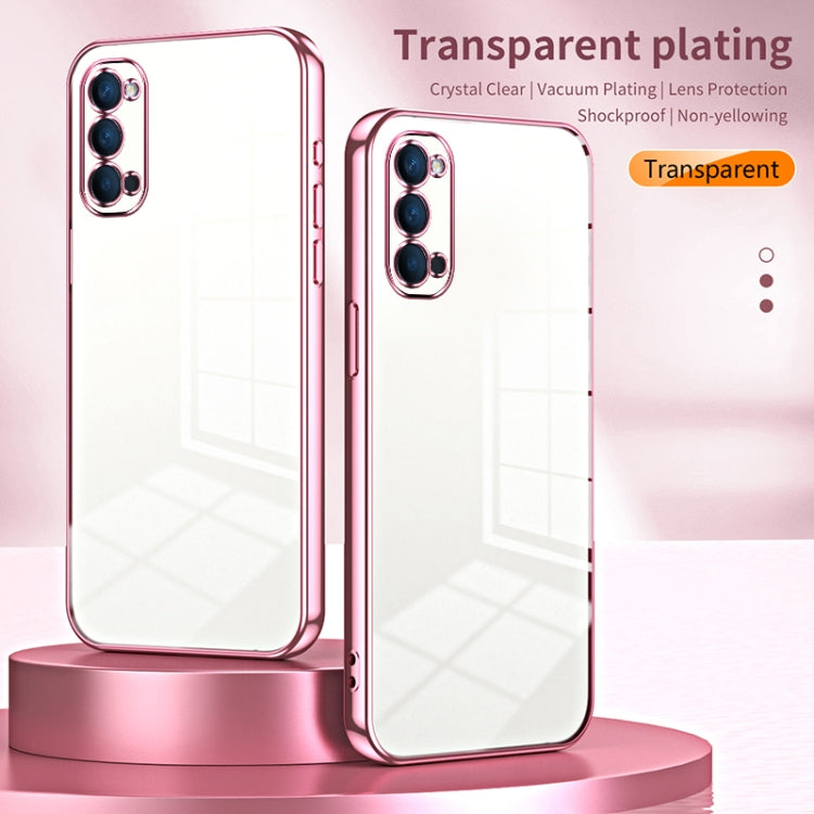 For OPPO Reno4 Transparent Plating Fine Hole Phone Case(Gold) - OPPO Cases by buy2fix | Online Shopping UK | buy2fix