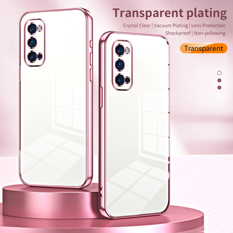 For OPPO Reno4 Pro Transparent Plating Fine Hole Phone Case(Purple) - OPPO Cases by buy2fix | Online Shopping UK | buy2fix