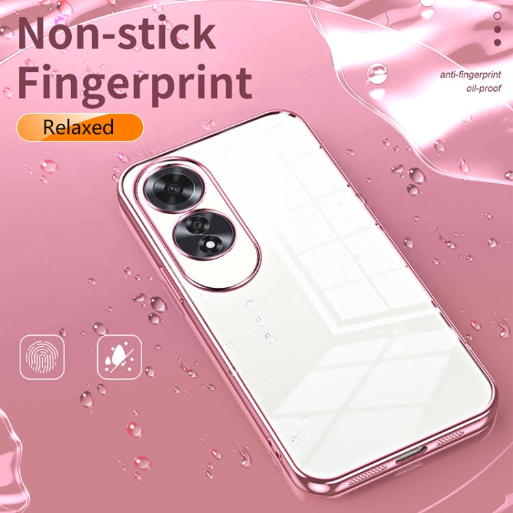 For OPPO A60 Transparent Plating Fine Hole Phone Case(Silver) - OPPO Cases by buy2fix | Online Shopping UK | buy2fix