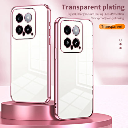 For Xiaomi 14 Transparent Plating Fine Hole Phone Case(Purple) - 14 Cases by buy2fix | Online Shopping UK | buy2fix