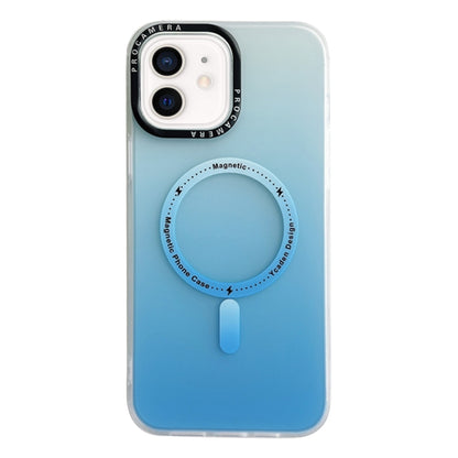 For iPhone 11 MagSafe IMD Gradient PC Hybrid TPU Phone Case(Blue) - iPhone 11 Cases by buy2fix | Online Shopping UK | buy2fix