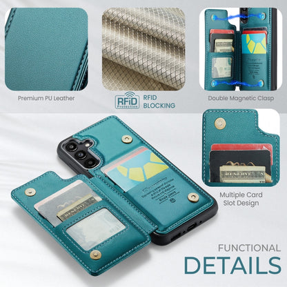 For Samsung Galaxy A35 5G CaseMe C22 PC+TPU Business Style RFID Anti-theft Leather Phone Case(Blue Green) - Galaxy Phone Cases by CaseMe | Online Shopping UK | buy2fix