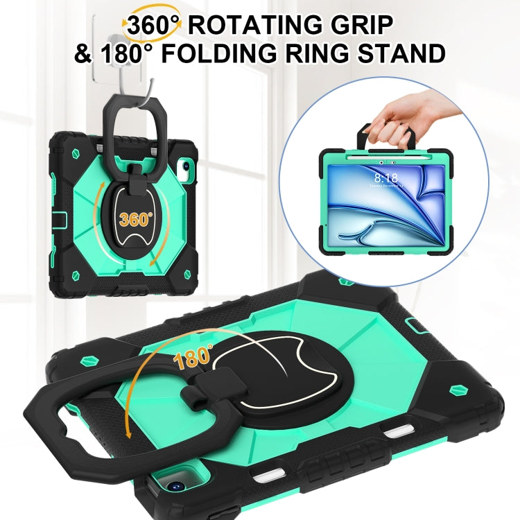 For iPad Air 11 2024 Contrast Color Robot Silicone Hybrid PC Tablet Case(Black Mint Green) - iPad Air 11 2024 Cases by buy2fix | Online Shopping UK | buy2fix