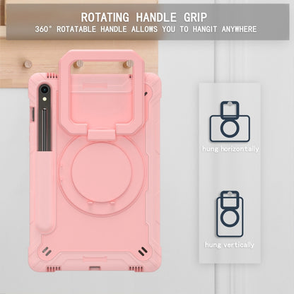 For Samsung Galaxy Tab S9 FE / S9 Handle Robot Silicone Hybrid PC Tablet Case(Rose Gold) - Galaxy Tab S9 Cases by buy2fix | Online Shopping UK | buy2fix