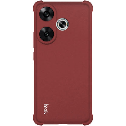 For Xiaomi Redmi Turbo3 5G imak Shockproof Airbag TPU Phone Case(Matte Red) - Xiaomi Cases by imak | Online Shopping UK | buy2fix