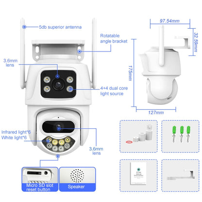 QX102 3MP WiFi Triple Camera Supports Two-way Voice Intercom & Infrared Night Vision(UK Plug) - Wireless Camera by buy2fix | Online Shopping UK | buy2fix