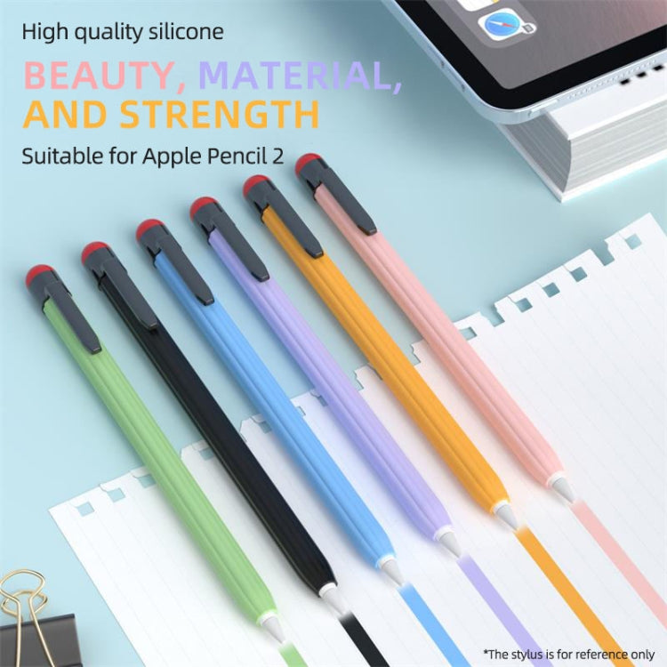 For Apple Pencil 2 Pen Clip Ultra Thin Series Stylus Pen Protective Case(Black) - Pencil Accessories by buy2fix | Online Shopping UK | buy2fix