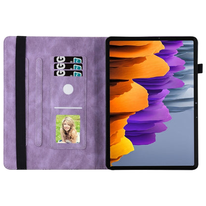 For Samsung Galaxy Tab S9 FE+ / S9+ / S8+ Big Butterfly Embossed Leather Tablet Case(Purple) - Galaxy Tab S9+ Cases by buy2fix | Online Shopping UK | buy2fix