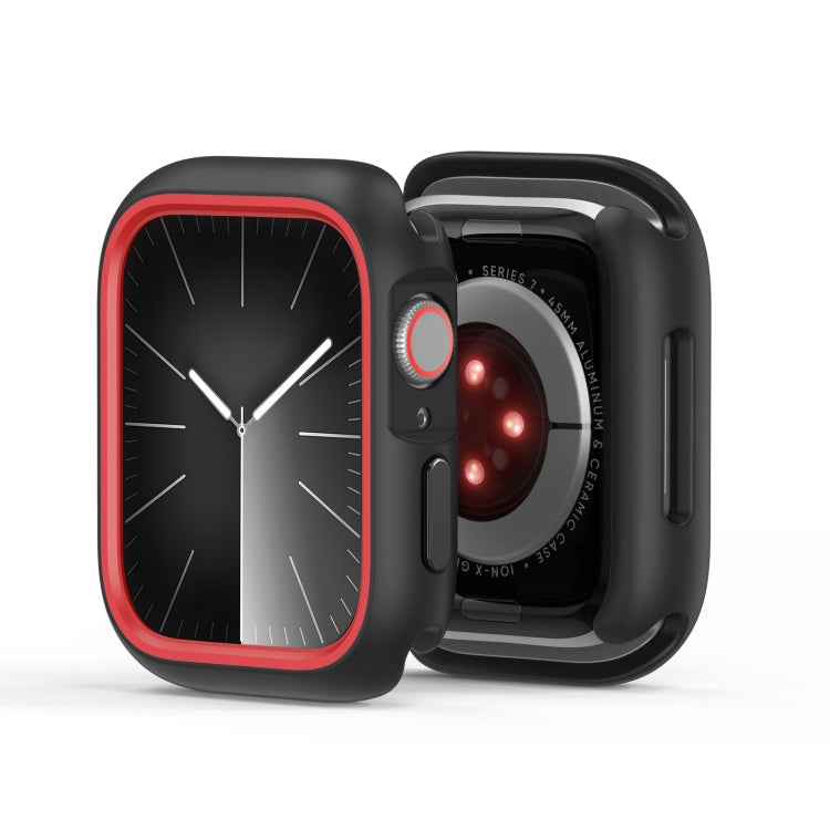 For Apple Watch 4 / 5 / 6 / SE 44mm DUX DUCIS Bamo Series Hollow PC + TPU Watch Protective Case(Black+Red) - Watch Cases by DUX DUCIS | Online Shopping UK | buy2fix