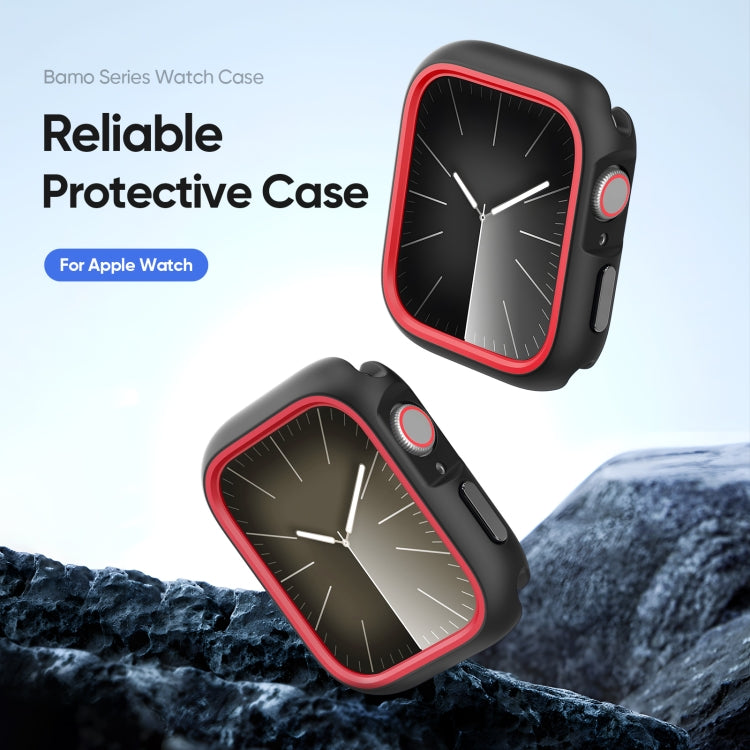 For Apple Watch 4 / 5 / 6 / SE 44mm DUX DUCIS Bamo Series Hollow PC + TPU Watch Protective Case(Black+Red) - Watch Cases by DUX DUCIS | Online Shopping UK | buy2fix