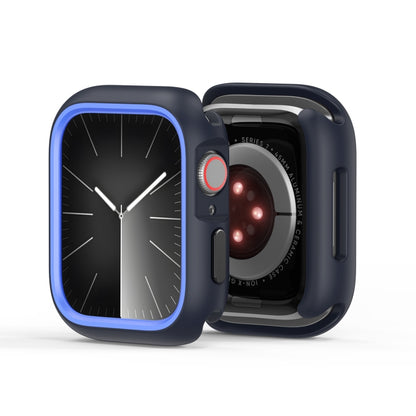 For Apple Watch 9 / 8 / 7 41mm DUX DUCIS Bamo Series Hollow PC + TPU Watch Protective Case(Midnight Blue+Blue) - Watch Cases by DUX DUCIS | Online Shopping UK | buy2fix