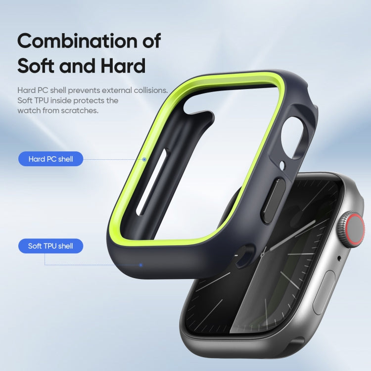 For Apple Watch 9 / 8 / 7 41mm DUX DUCIS Bamo Series Hollow PC + TPU Watch Protective Case(Midnight Blue+Green) - Watch Cases by DUX DUCIS | Online Shopping UK | buy2fix