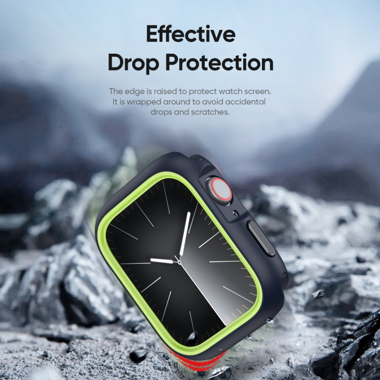 For Apple Watch 9 / 8 / 7 41mm DUX DUCIS Bamo Series Hollow PC + TPU Watch Protective Case(Midnight Blue+Green) - Watch Cases by DUX DUCIS | Online Shopping UK | buy2fix