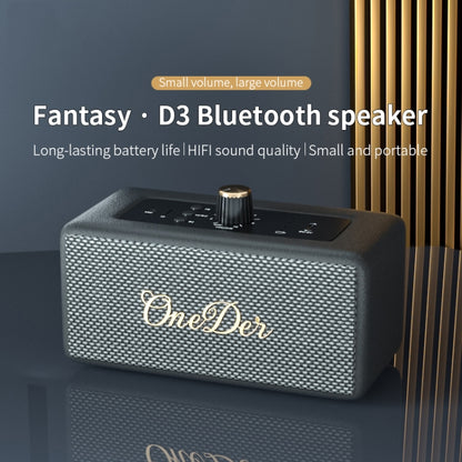 Oneder D3 Retro Leather Casing 30W Dual Units Wireless Bluetooth Speaker(White) - Desktop Speaker by OneDer | Online Shopping UK | buy2fix