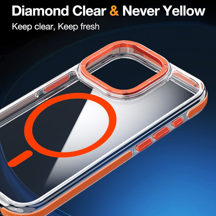 For iPhone 13 Pro Dual-Color Clear Acrylic Hybrid TPU MagSafe Phone Case(Orange) - iPhone 13 Pro Cases by buy2fix | Online Shopping UK | buy2fix