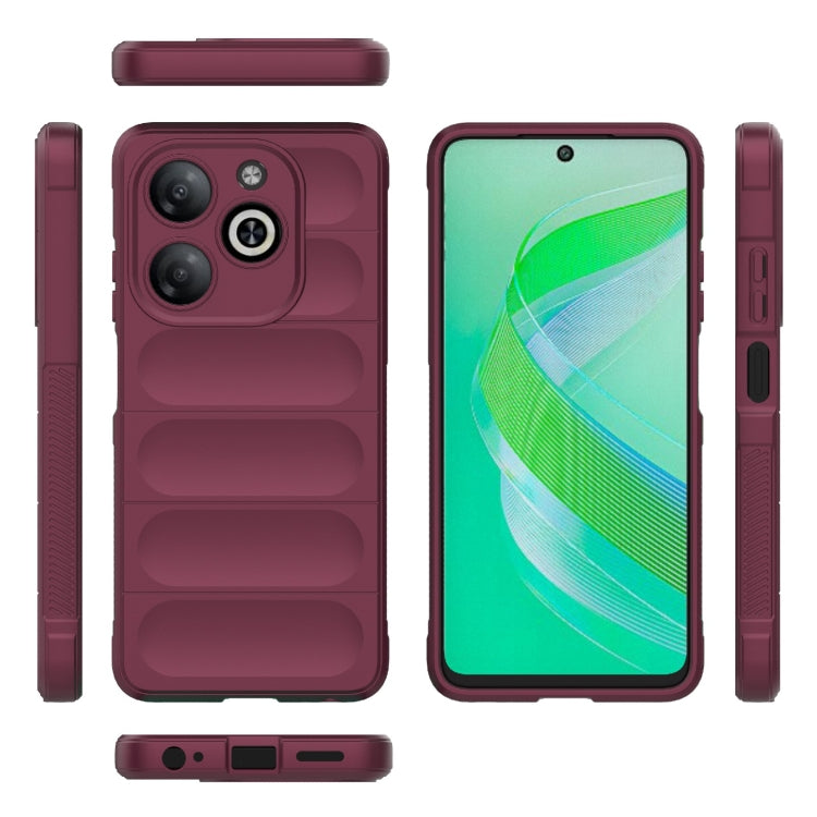 For Infinix Smart 8 Magic Shield TPU + Flannel Phone Case(Wine Red) - Infinix Cases by buy2fix | Online Shopping UK | buy2fix