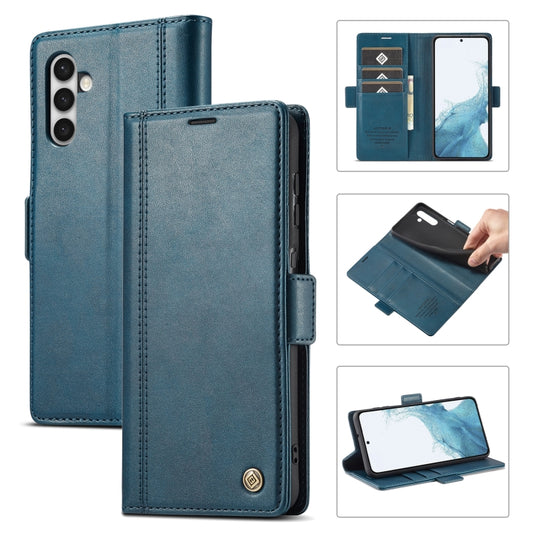 For Samsung Galaxy S24+ LC.IMEEKE Skin-friendly Card Slots Leather Phone Case(Blue) - Galaxy S24+ 5G Cases by LC.IMEEKE | Online Shopping UK | buy2fix