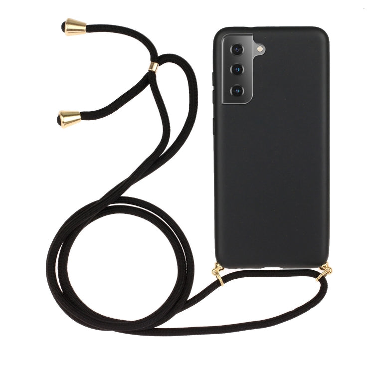 For Samsung Galaxy S24+ 5G Wheat Straw Material + TPU Phone Case with Lanyard(Black) - Galaxy S24+ 5G Cases by buy2fix | Online Shopping UK | buy2fix