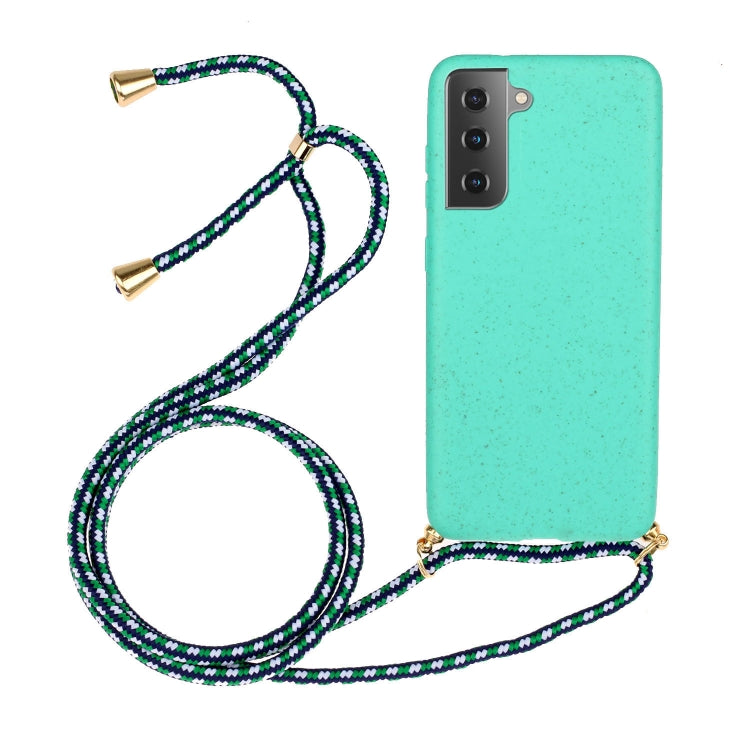 For Samsung Galaxy S24+ 5G Wheat Straw Material + TPU Phone Case with Lanyard(Green) - Galaxy S24+ 5G Cases by buy2fix | Online Shopping UK | buy2fix
