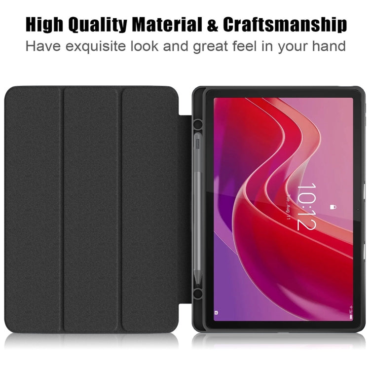 For Lenovo Tab M11 / Xiaoxin Pad 2024 Acrylic 3-Fold Painted Smart Leather Tablet Case(Milky Way) - Lenovo by buy2fix | Online Shopping UK | buy2fix