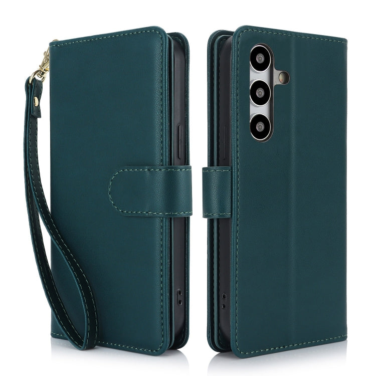 For Samsung Galaxy S24+ / S25+ 5G Multi-Card Wallet RFID Leather Phone Case(Green) - Galaxy S24+ 5G Cases by buy2fix | Online Shopping UK | buy2fix