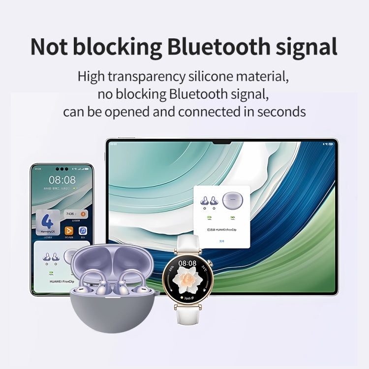 For Huawei FreeClip Earphone Liquid Silicone Protective Case(Midnight Blue) - Huawei Earphone Case by buy2fix | Online Shopping UK | buy2fix