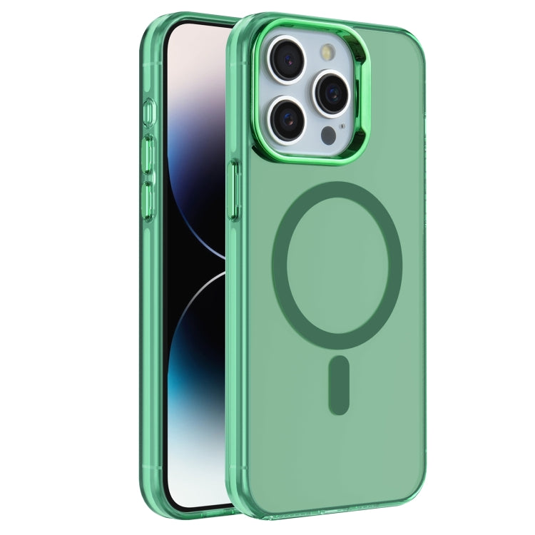 For iPhone 14 Pro Electroplated IMD Magsafe PC Hybrid TPU Phone Case(Green) - iPhone 14 Pro Cases by buy2fix | Online Shopping UK | buy2fix