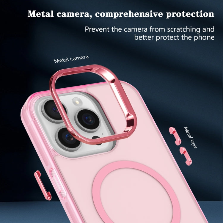 For iPhone 13 Pro Max Electroplated IMD Magsafe PC Hybrid TPU Phone Case(Pink) - iPhone 13 Pro Max Cases by buy2fix | Online Shopping UK | buy2fix