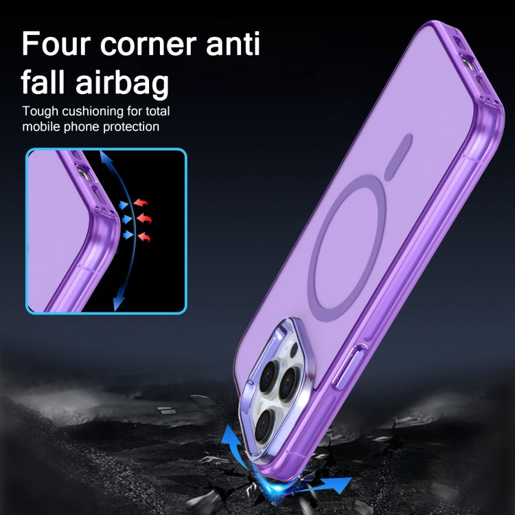 For iPhone 13 Pro Electroplated IMD Magsafe PC Hybrid TPU Phone Case(Purple) - iPhone 13 Pro Cases by buy2fix | Online Shopping UK | buy2fix