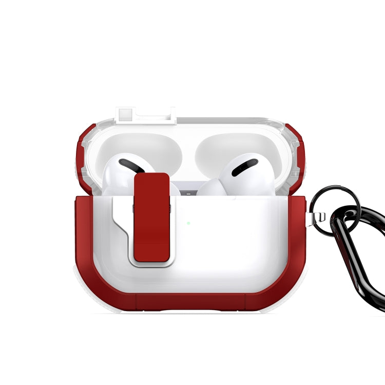 For AirPods Pro DUX DUCIS PECN Series Split Two-color Transparent Earphone Case with Hook(Red White) - For AirPods Pro by DUX DUCIS | Online Shopping UK | buy2fix