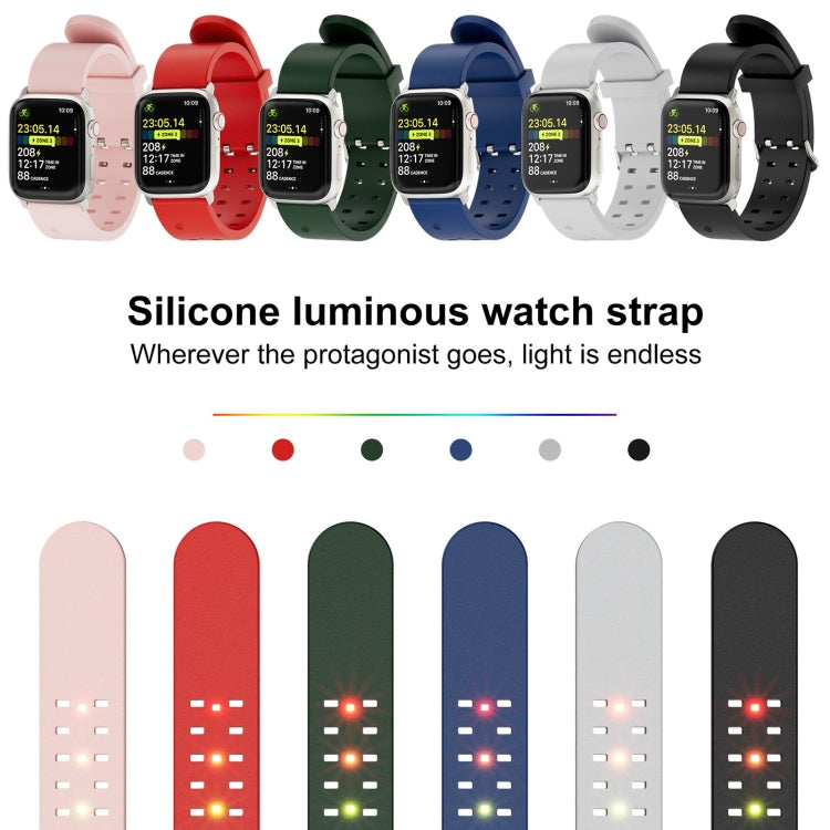 For Apple Watch SE 40mm Luminous Colorful Light Silicone Watch Band(Red) - Watch Bands by buy2fix | Online Shopping UK | buy2fix