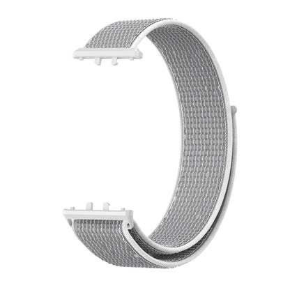For Samsung Galaxy Fit 3 Woven Nylon Loop Watch Band(Grey White) - Watch Bands by buy2fix | Online Shopping UK | buy2fix