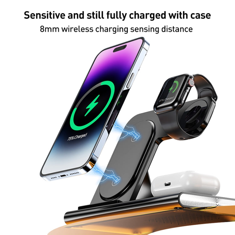 A80 3 in 1 15W Folding Wireless Charger(White) - Wireless Charger by buy2fix | Online Shopping UK | buy2fix