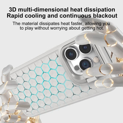 For iPhone 12 Pro Honeycomb Radiating Lens Holder Magsafe Phone Case(Black) - iPhone 12 / 12 Pro Cases by buy2fix | Online Shopping UK | buy2fix