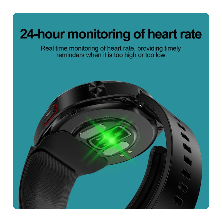 S22 Air Pump Blood Pressure Testing ECG Health Smart Watch, 1.39 inch Round Screen(Black) - Smart Watches by buy2fix | Online Shopping UK | buy2fix