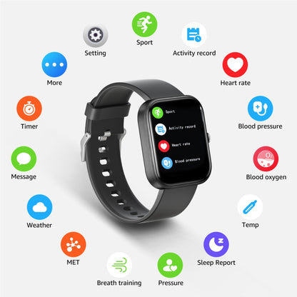 GTS5 2.0 inch Fitness Health Smart Watch, BT Call / Heart Rate / Blood Pressure / MET / Blood Glucose(Black) - Smart Wristbands by buy2fix | Online Shopping UK | buy2fix