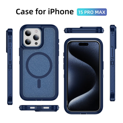 For iPhone 15 Pro Max Guard Magsafe Magnetic Ring Matte Phone Case(Royal Blue) - iPhone 15 Pro Max Cases by buy2fix | Online Shopping UK | buy2fix