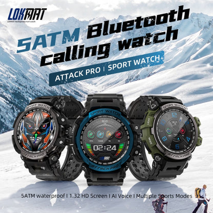 LOKMAT ATTACK 2 Pro 1.39 inch BT5.1 Smart Sport Watch, Support Bluetooth Call / Sleep / Heart Rate / Blood Pressure Health Monitor(Blue Black) - Smart Watches by Lokmat | Online Shopping UK | buy2fix