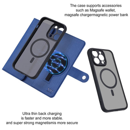 For iPhone 14 ViLi GHA Series Shockproof MagSafe RFID Leather Attraction Horizontal Flip Phone Case(Blue) - iPhone 14 Cases by ViLi | Online Shopping UK | buy2fix