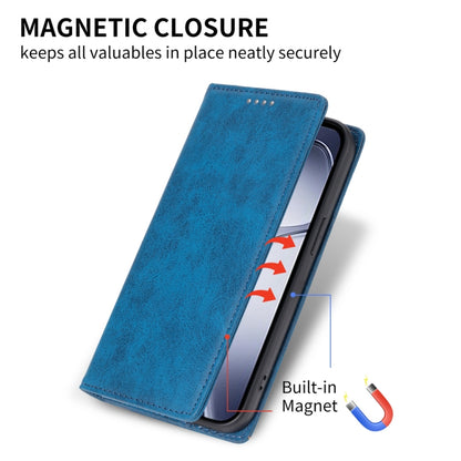 For Redmi K70 Ultra Business Solid Color Magnetic RFID Leather Phone Case(Blue) - Xiaomi Cases by buy2fix | Online Shopping UK | buy2fix