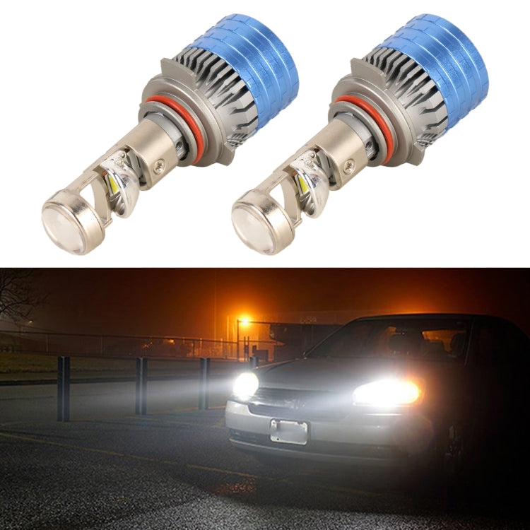 9006 Pair 55W 6000lm 6000K Car LED Mini Lens Headlight Bulb - LED Headlamps by buy2fix | Online Shopping UK | buy2fix