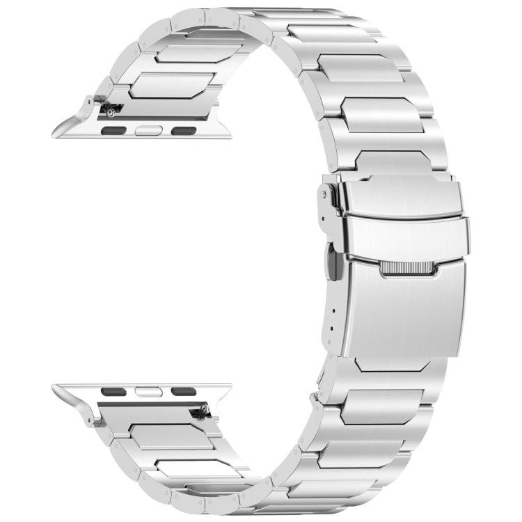 For Apple Watch SE 2023 44mm I-Shaped Titanium Metal Watch Band(Silver) - Watch Bands by buy2fix | Online Shopping UK | buy2fix