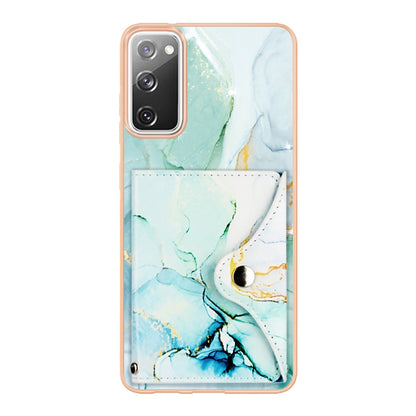 For Samsung Galaxy S20 FE 5G Marble Pattern IMD Card Slot Phone Case(Green) - Galaxy S20 FE Cases by buy2fix | Online Shopping UK | buy2fix