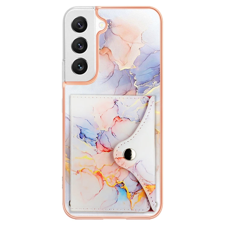 For Samsung Galaxy S22+ 5G Marble Pattern IMD Card Slot Phone Case(Galaxy Marble White) - Galaxy S22+ 5G Cases by buy2fix | Online Shopping UK | buy2fix