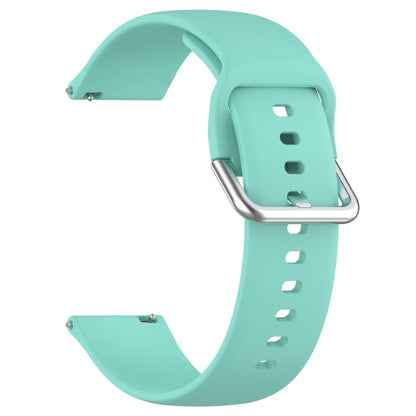 For CMF Watch Pro D395 22mm Solid Color Silver Buckle Silicone Watch Band, Size:L(Teal) - Watch Bands by buy2fix | Online Shopping UK | buy2fix