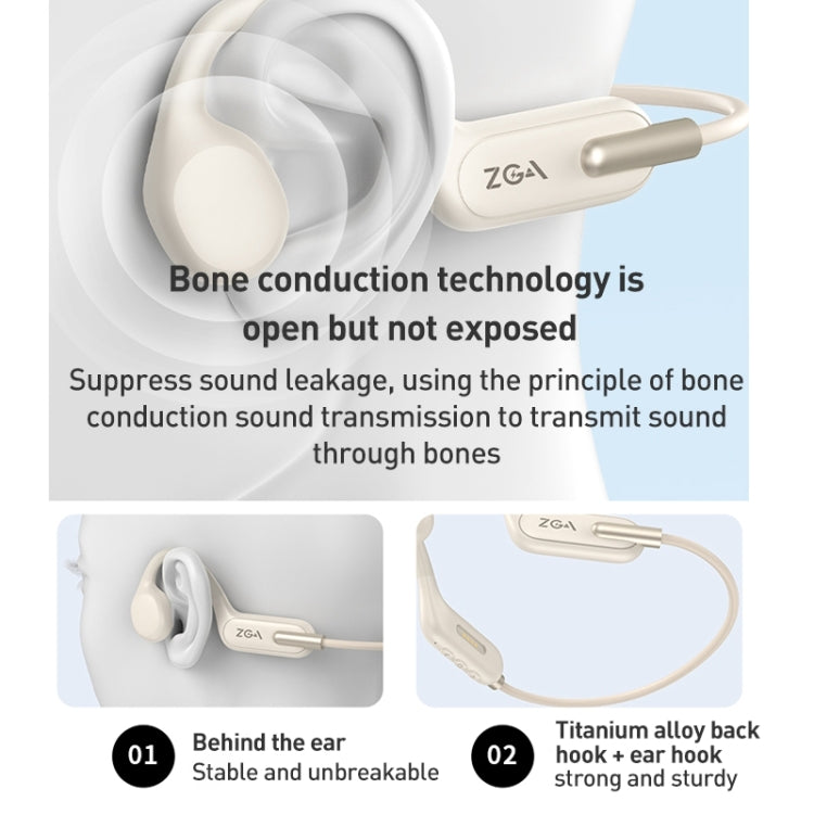 ZGA SP06 Waterproof Bone Conduction Bluetooth Sports Earphone(White) - Neck-mounted Earphone by ZGA | Online Shopping UK | buy2fix