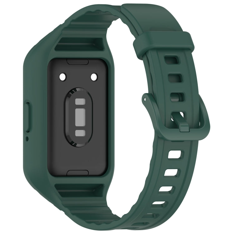 For Samsung Galaxy Fit 3 Solid Color Integrated TPU Watch Band(Dark Green) - Watch Bands by buy2fix | Online Shopping UK | buy2fix