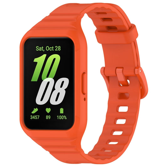 For Samsung Galaxy Fit 3 Solid Color Integrated TPU Watch Band(Orange) - Watch Bands by buy2fix | Online Shopping UK | buy2fix