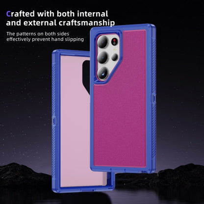 For Samsung Galaxy S24 Ultra 5G Guard Life Waterproof Frosted Phone Case(Blue+Rose Red) - Galaxy S24 Ultra 5G Cases by buy2fix | Online Shopping UK | buy2fix