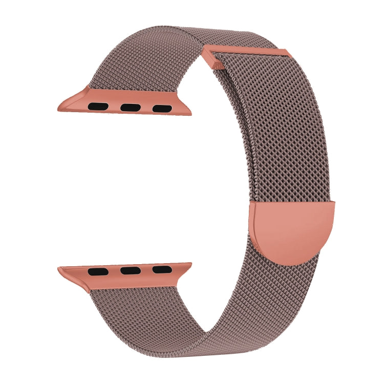 For Apple Watch SE 2023 44mm Two Color Milanese Loop Magnetic Watch Band(Pink Orange) - Watch Bands by buy2fix | Online Shopping UK | buy2fix